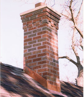 A chimney we rebuilt form the roof up following the original corbelled design.