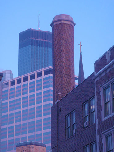 A chimney we tuckpointed to restore to its original look and condition.